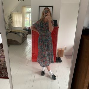 50s Vintage Floral Shirt Dress